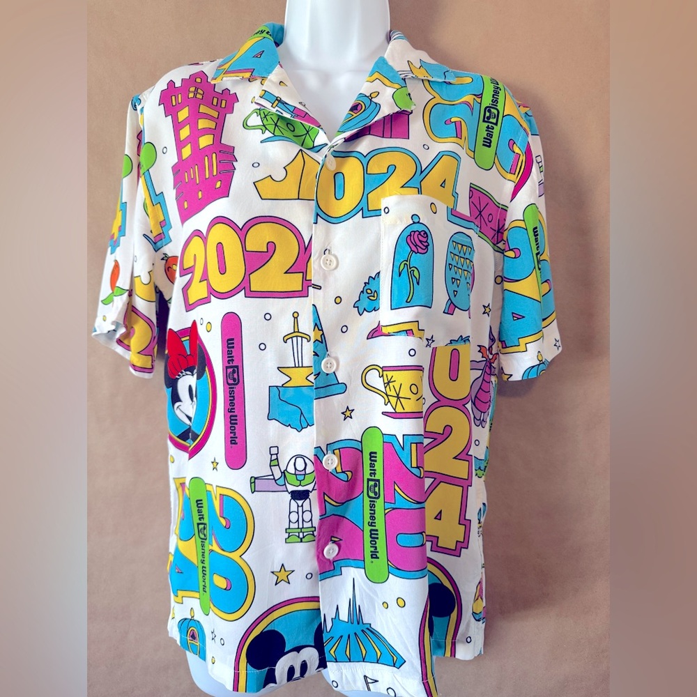 Disney Colorful Graphic Button-Up Shirt